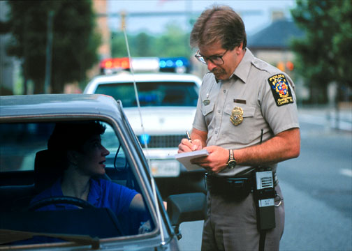 Pulled over by a police officer